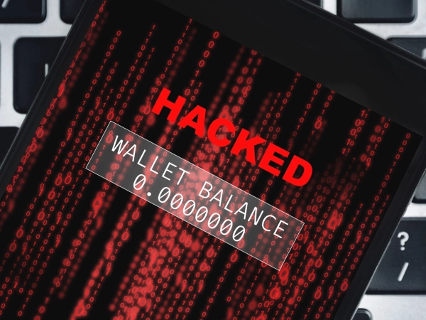 Smartphone screen displaying hacked implying a security breach